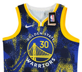 Warriors Stephen Curry Authentic Signed Blue Nike Select Jersey BAS Witnessed