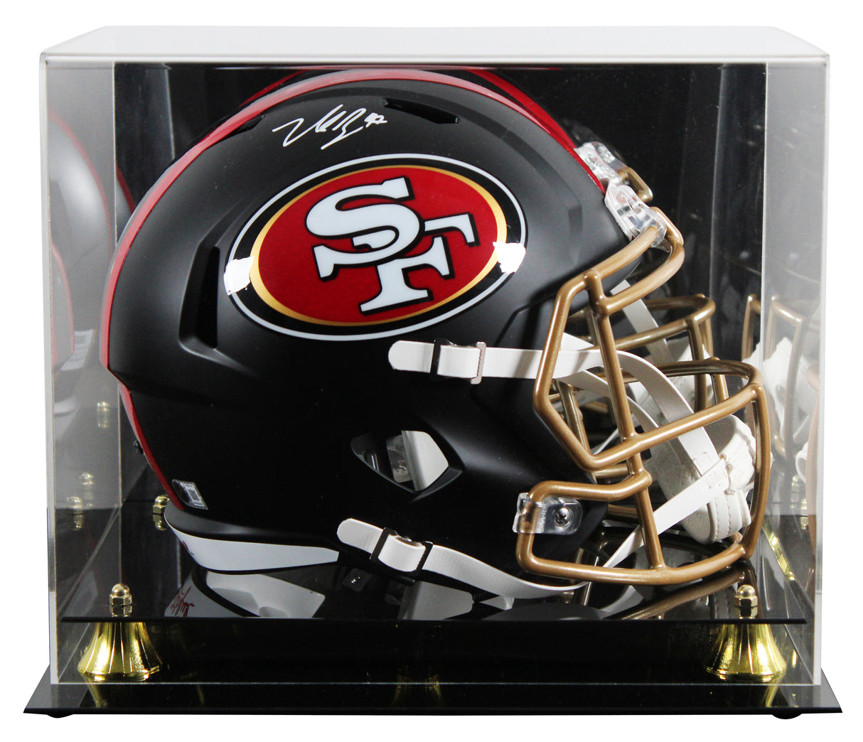 49ers Nick Bosa Signed Rivalries Full Size Speed Rep Helmet W/ Case BAS Witness