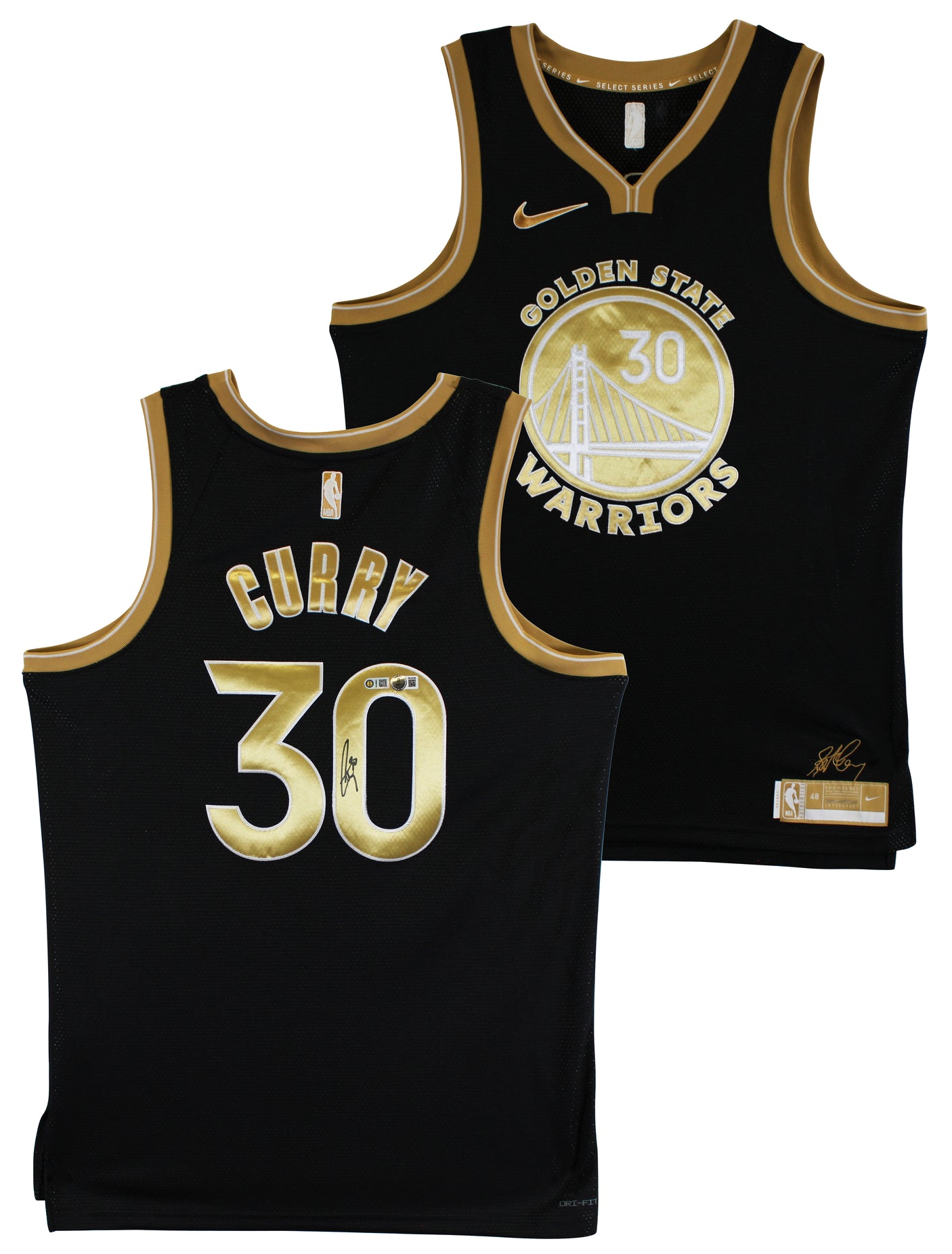 Warriors Stephen Curry Signed Black Jordan Brand SC Edition Jersey BAS Witnessed