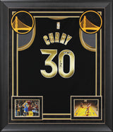 Warriors Stephen Curry Signed Black Jordan Brand Nike SC Ed. Framed Jersey BAS W