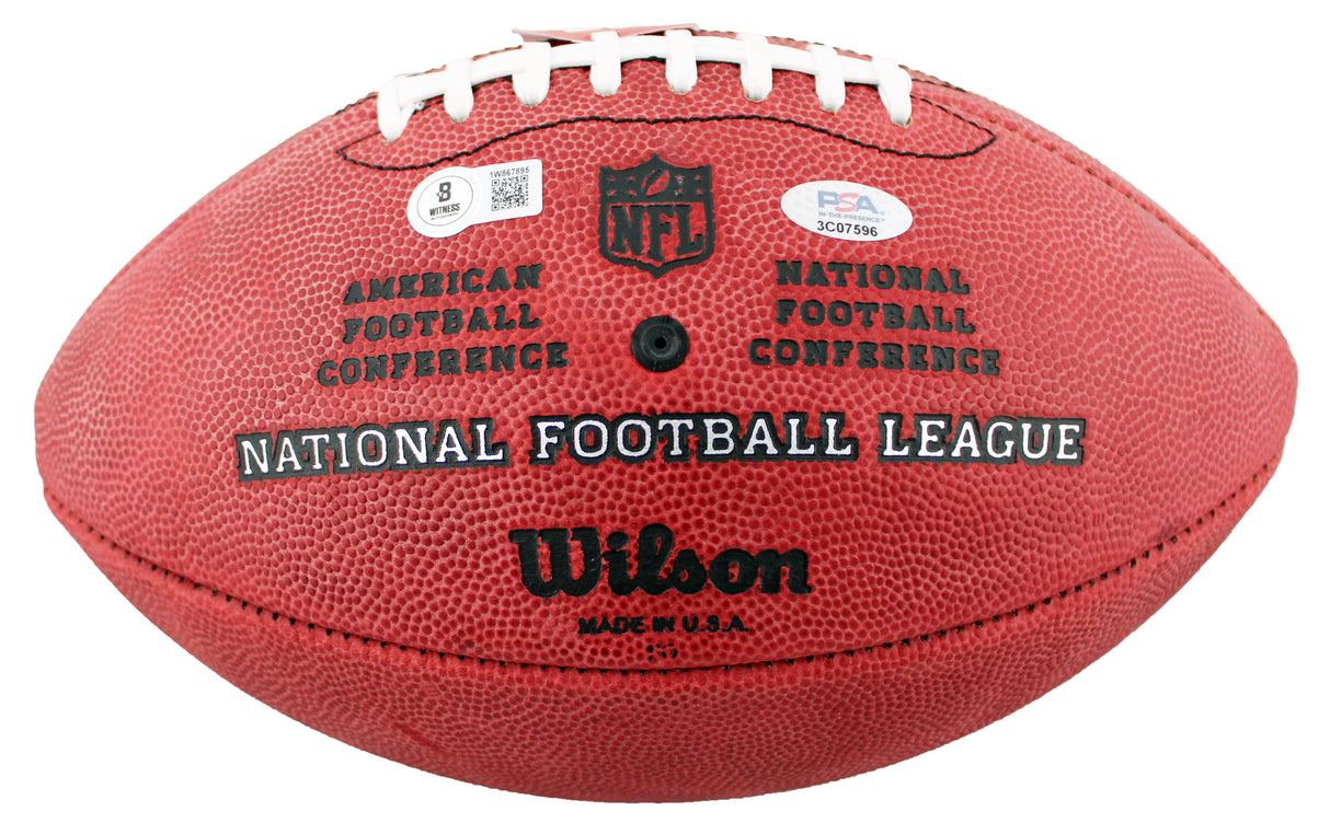 Travis Kelce & Jason Kelce "New Heights" Signed Wilson Duke Football W/ Case BAS