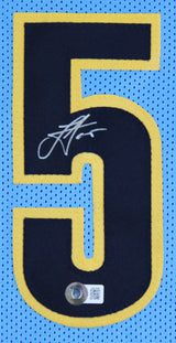 Nikola Jokic Authentic Signed Light Blue Throwback Pro Style Jersey BAS Witness