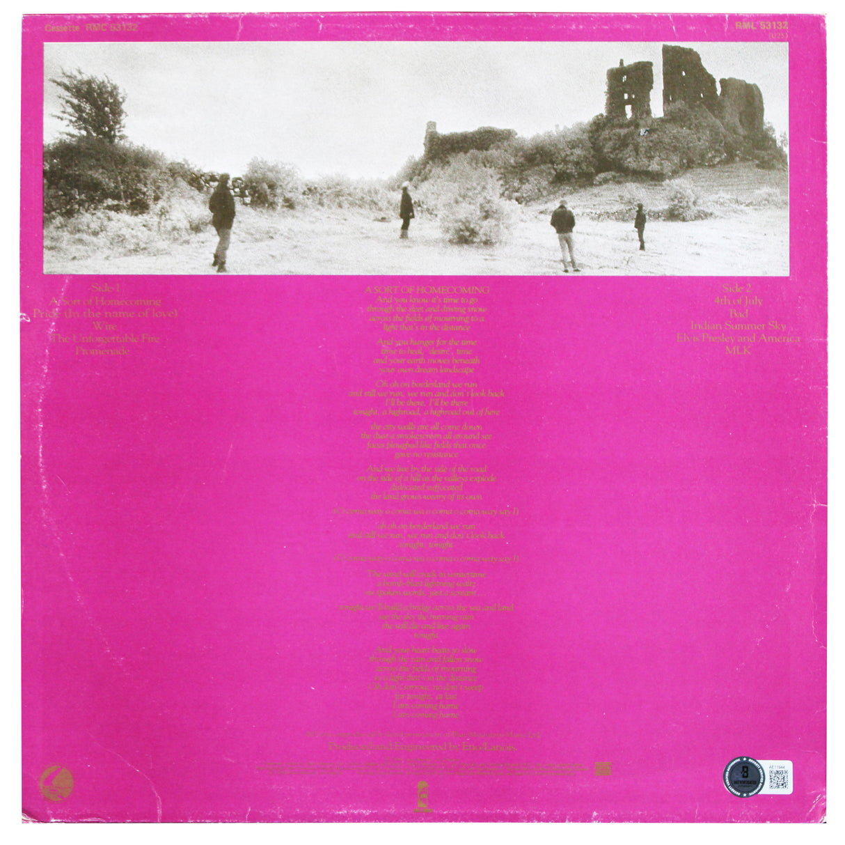 U2 (5) Bono, Edge, Mullen, Clayton & Eno Signed Album Cover w Vinyl BAS #AE11944