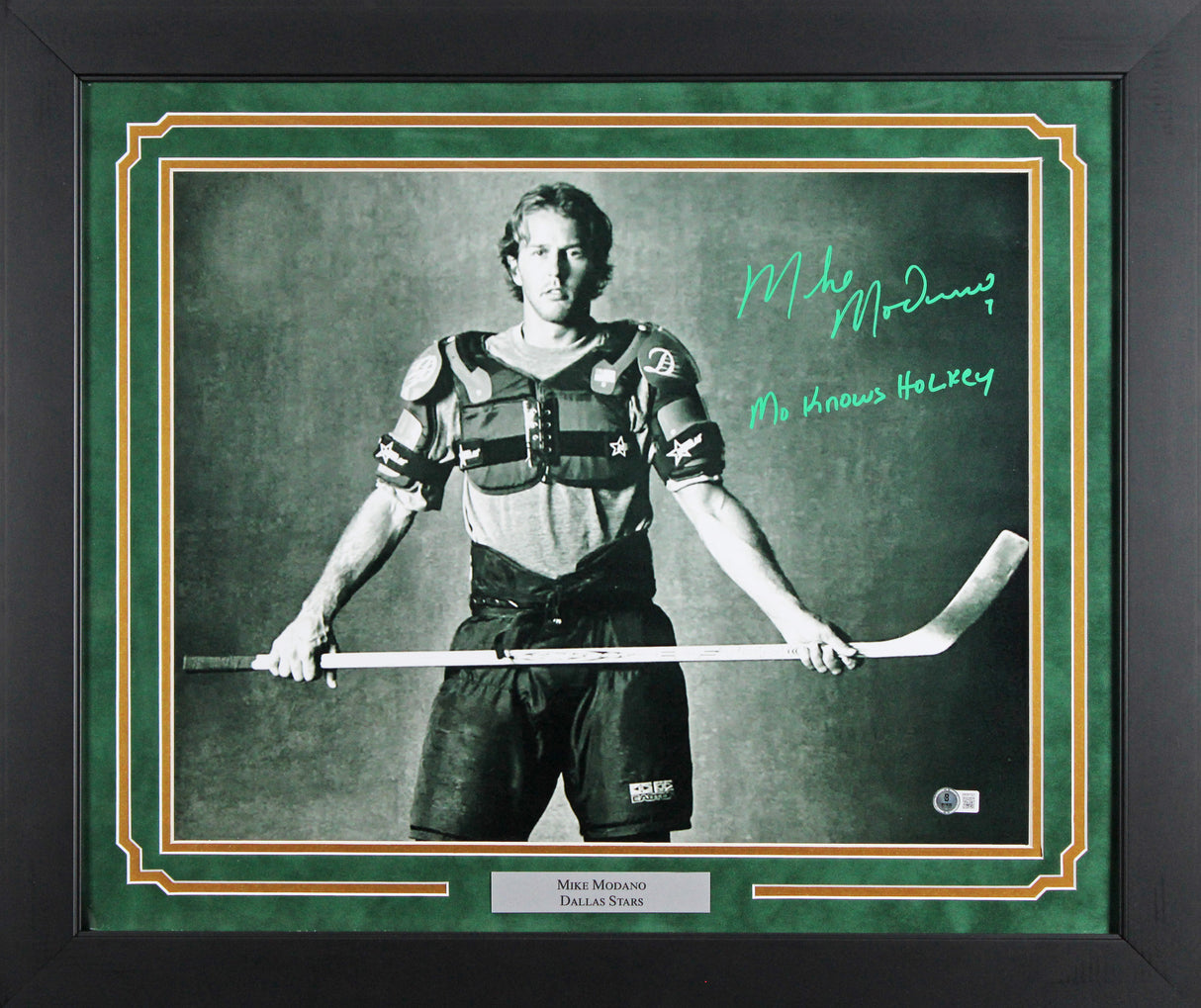 Stars Mike Modano "Mo Knows Hockey" Signed 16x20 Framed Photo BAS Wit#2W097027