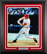 Reds Pete Rose Authentic Signed 16x20 Framed Vertical Batting Photo JSA #AG29494