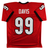 Georgia Jordan Davis Authentic Signed Red Pro Style Jersey JSA Witness 3