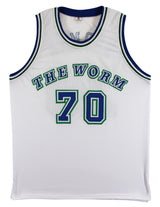 Dennis Rodman Authentic Signed White Pro Style Jersey Autographed JSA #WA328559