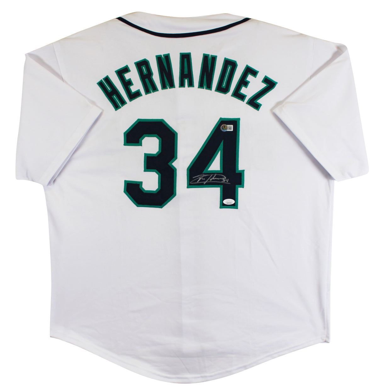 Felix Hernandez Authentic Signed White Pro Style Jersey Autographed BAS #BQ96312