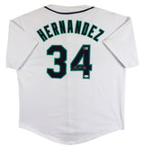 Felix Hernandez Authentic Signed White Pro Style Jersey Autographed BAS #BQ96312
