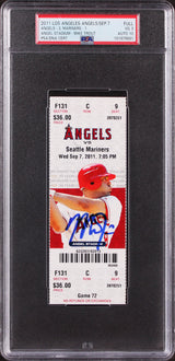 Mike Trout Signed Rookie Season Full Ticket Stub Graded VG 3 Auto 10! PSA Slab
