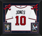 Braves Chipper Jones Signed White Majestic Cool Base Framed Jersey Fanatics