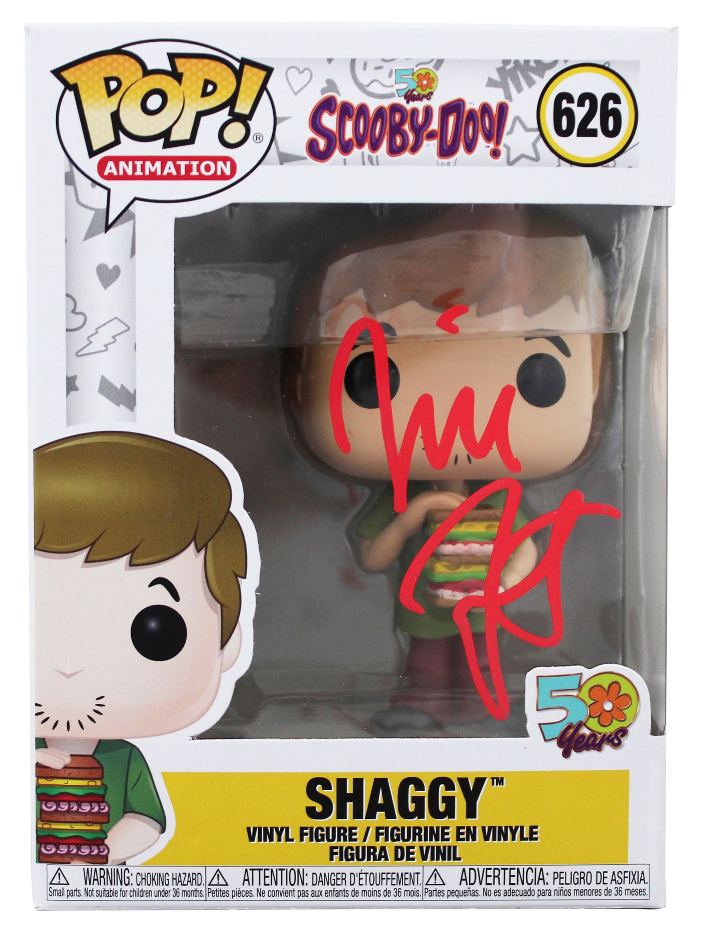 Will Forte Scooby-Doo Signed Shaggy #626 Funko Pop Vinyl Figure w/ Red Sig JSA