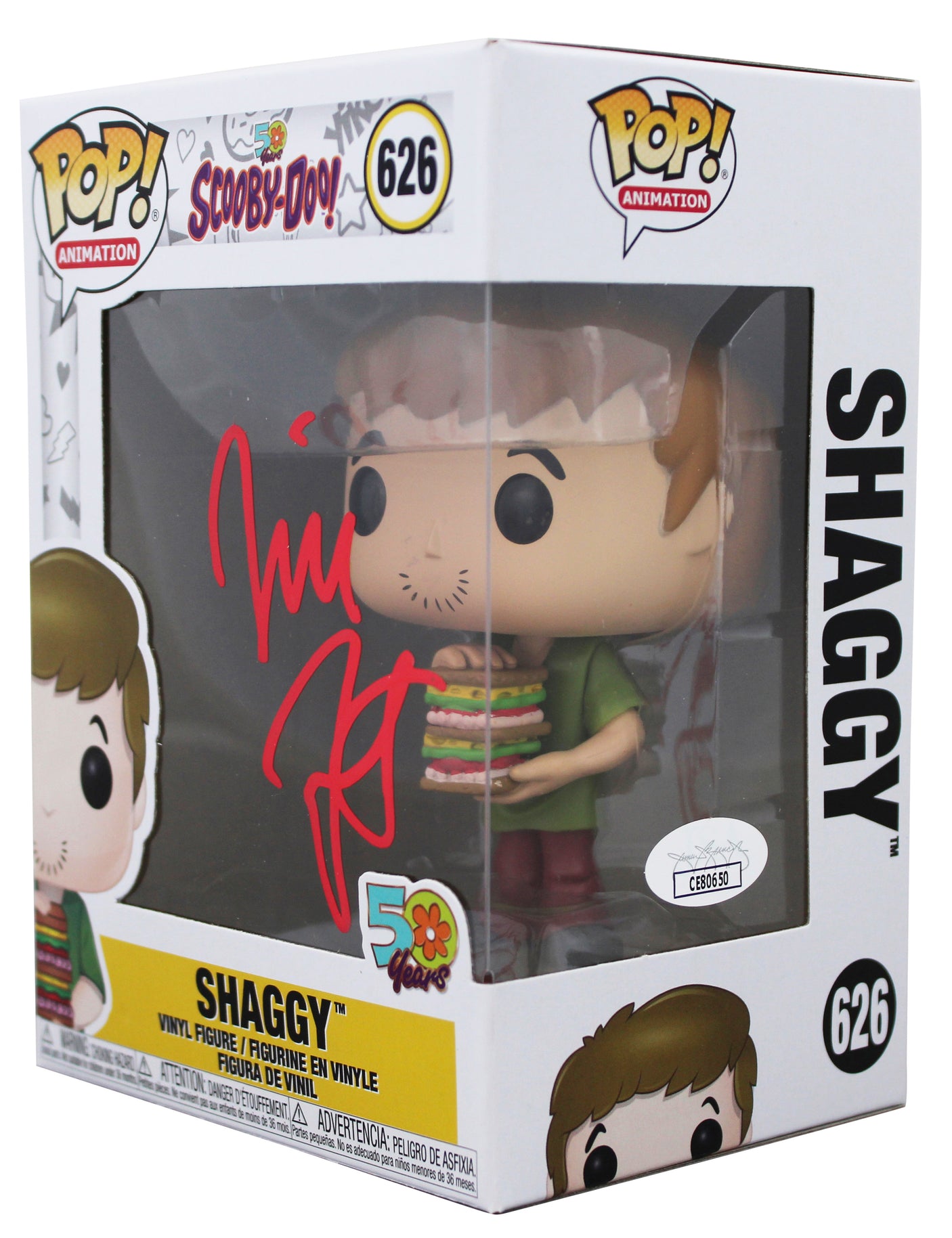 Will Forte Scooby-Doo Signed Shaggy #626 Funko Pop Vinyl Figure w/ Red Sig JSA