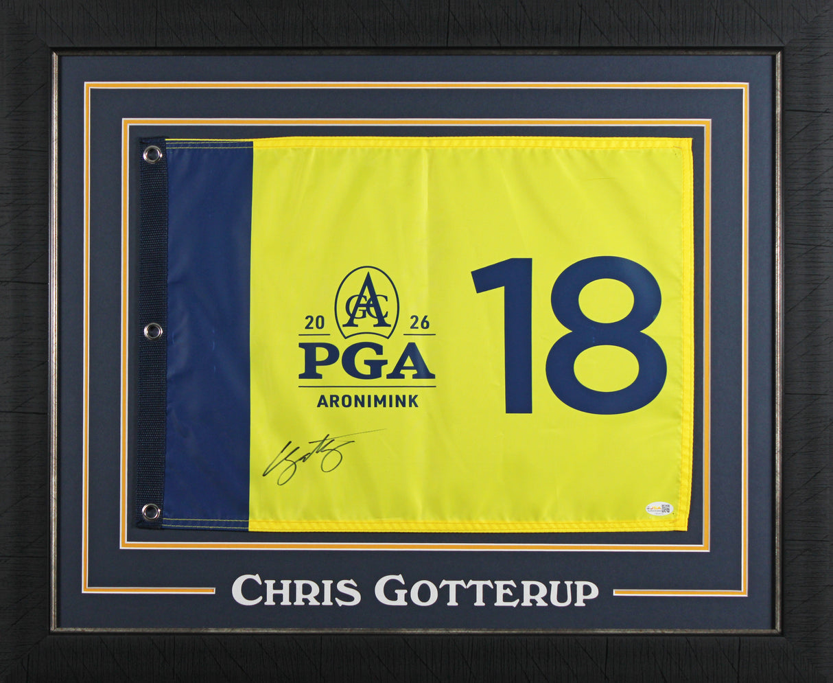 Chris Gotterup Signed & Framed 2026 PGA Championship Pin Flag JSA #CM34155