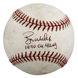 Athletics Bob Welch "1990 Cy Young" Signed Game Used Selig Baseball BAS #BV70320
