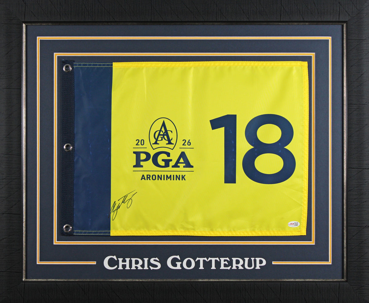 Chris Gotterup Signed & Framed 2026 PGA Championship Pin Flag JSA #CM34154