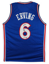 Julius "Dr. J" Erving Authentic Signed Blue Pro Style Jersey JSA Witness
