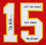 Patrick Mahomes Sr. "3x Inscribed" Signed Authentic Red Pro Style Jersey JSA