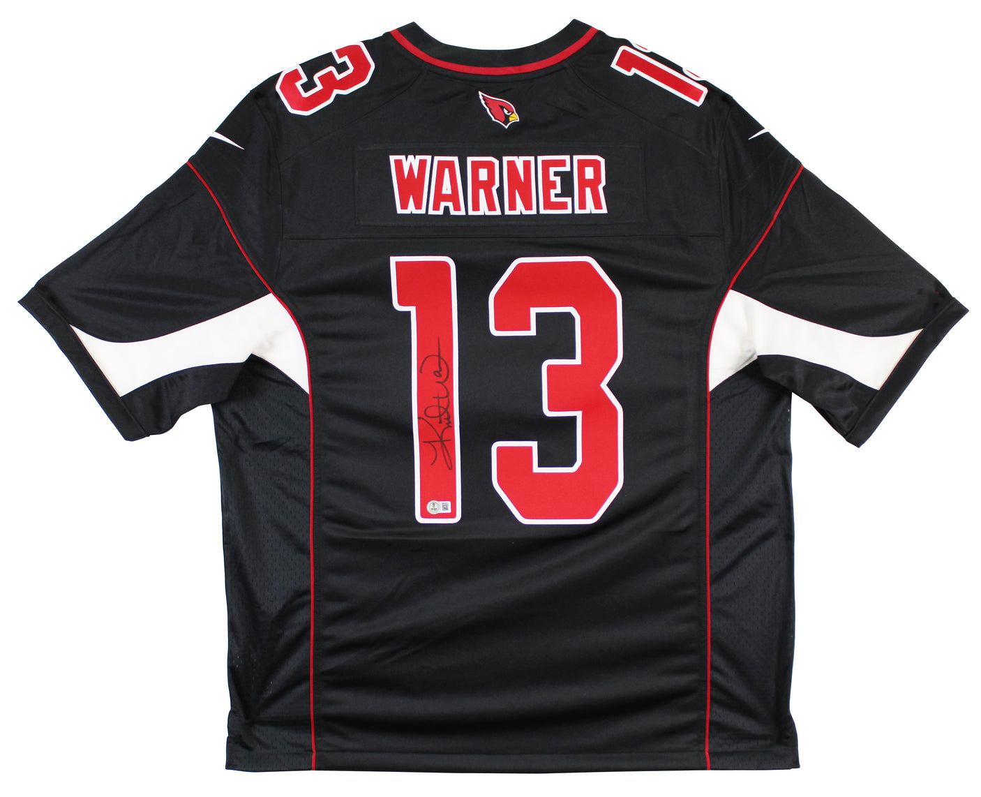 Cardinals Kurt Warner Authentic Signed Black Nike Game Jersey BAS Witnessed