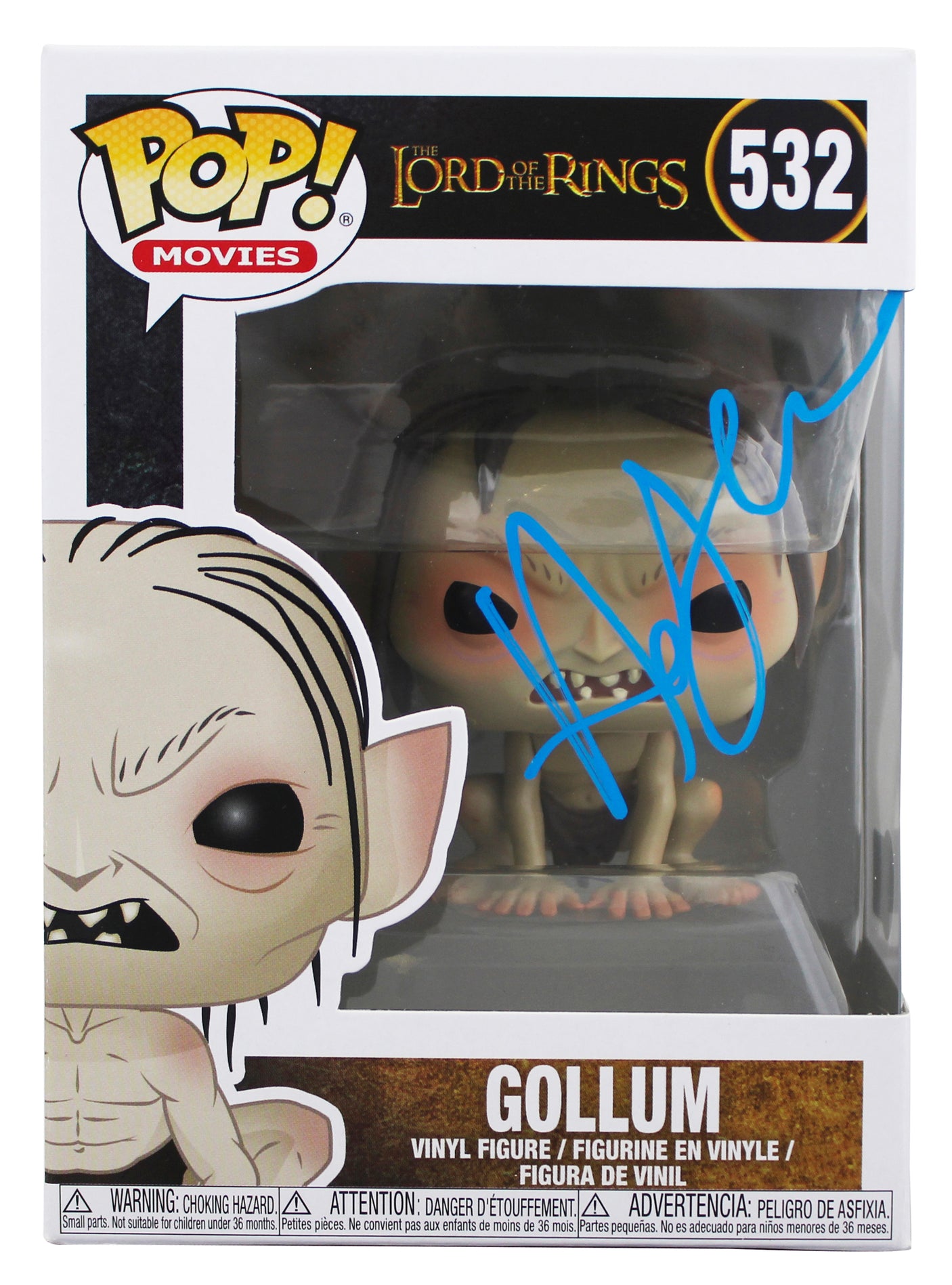 Andy Serkis Lord of the Rings Signed Gollum #532 Funko Pop Vinyl Figure BAS 1