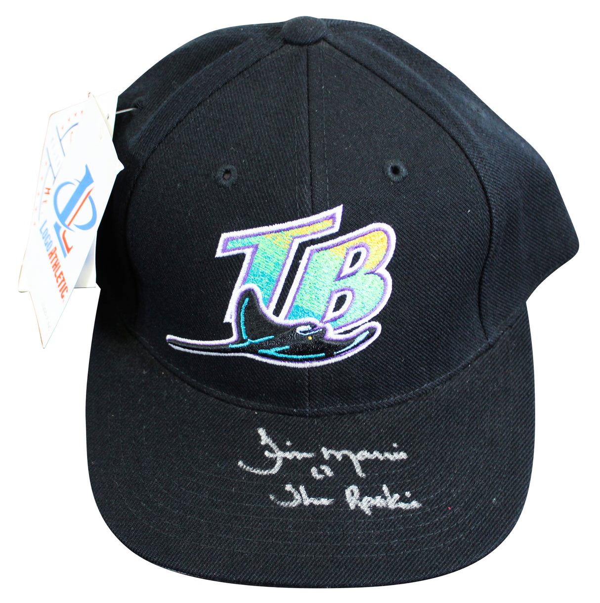 Rays Jim Morris "The Rookie" Authentic Signed Black Snapback Baseball Hat BAS 2
