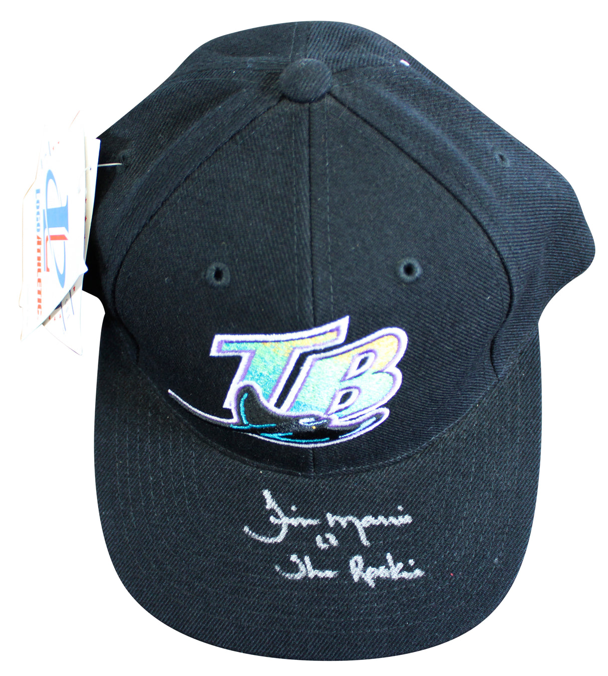 Rays Jim Morris "The Rookie" Authentic Signed Black Snapback Baseball Hat BAS 2