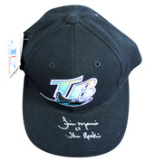 Rays Jim Morris "The Rookie" Authentic Signed Black Snapback Baseball Hat BAS 2