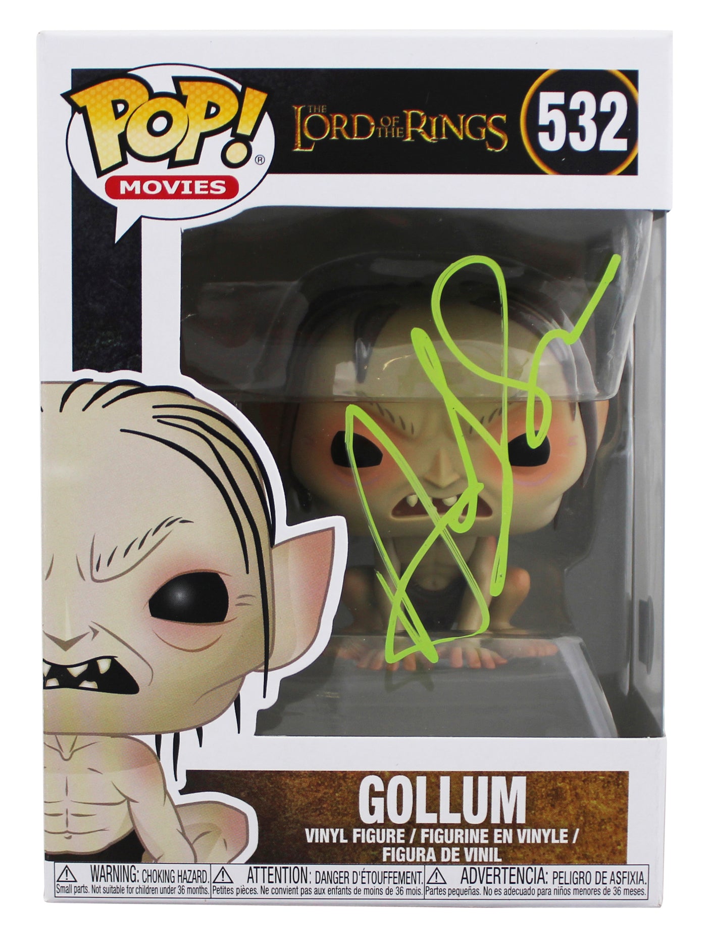 Andy Serkis Lord of the Rings Signed Gollum #532 Funko Pop Vinyl Figure BAS 2