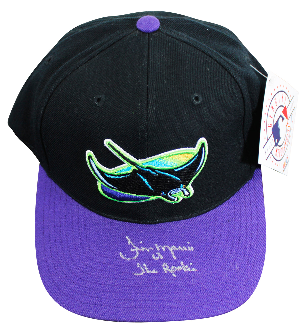 Rays Jim Morris "The Rookie" Authentic Signed Black Snapback Baseball Hat BAS 3