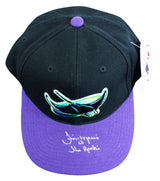 Rays Jim Morris "The Rookie" Authentic Signed Black Snapback Baseball Hat BAS 3
