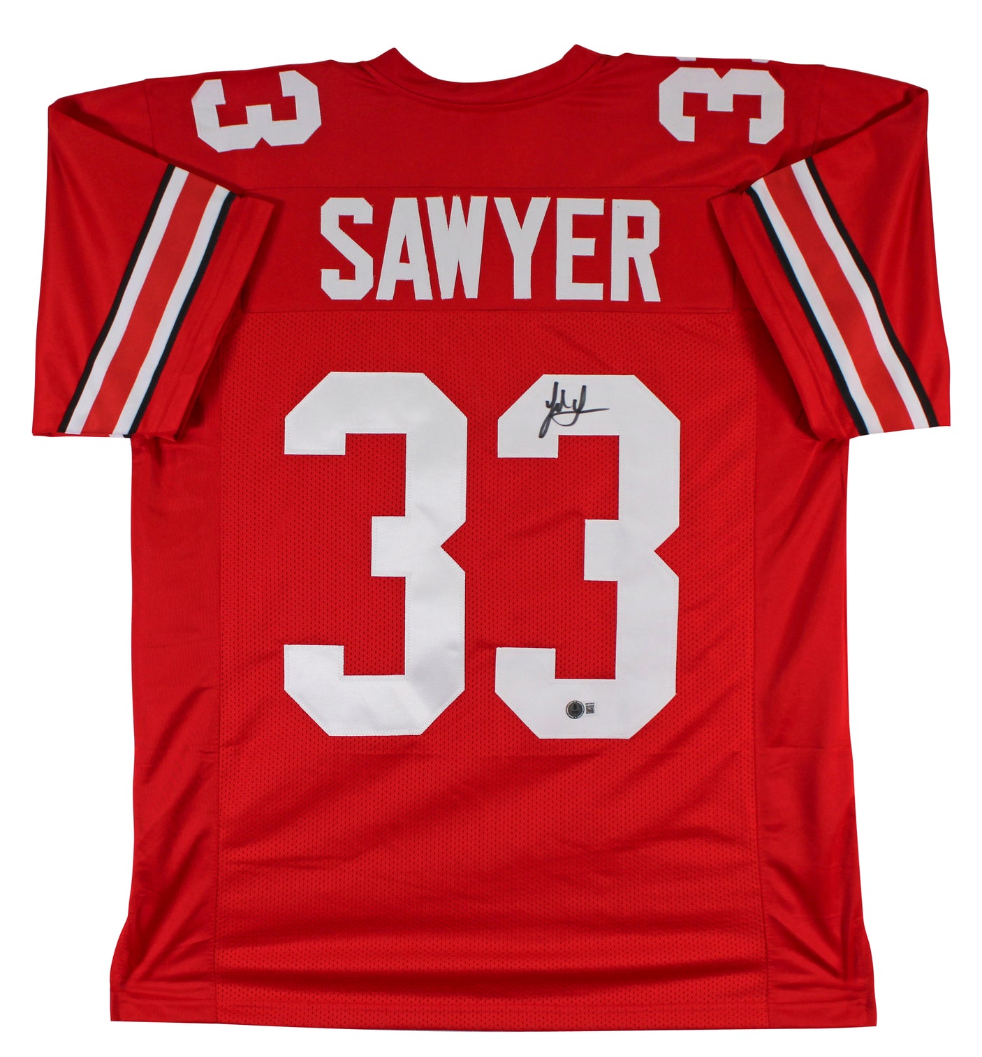 Ohio State Jack Sawyer Authentic Signed Red Pro Style Jersey BAS Witnessed