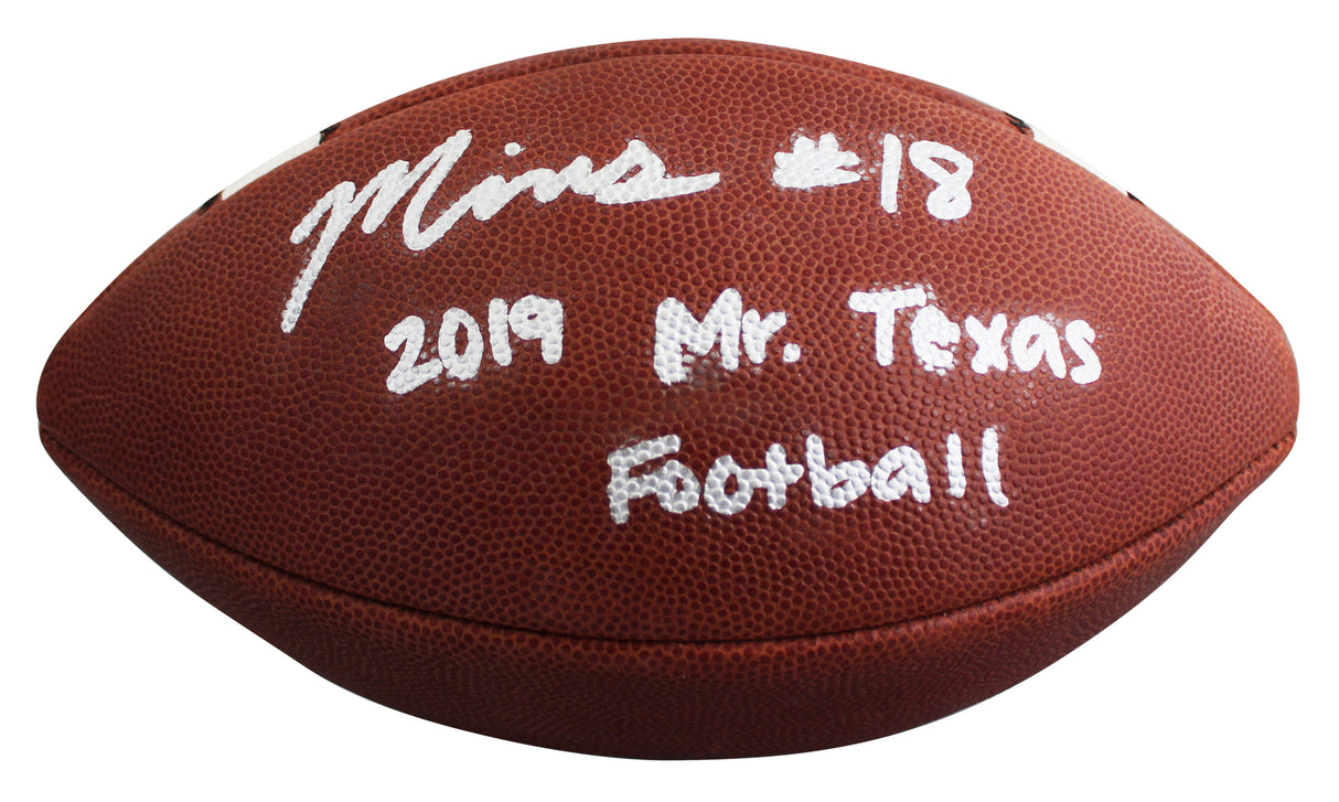 Marvin Mims "2019 Mr. Texas Football" Signed LSHS Team Issue Football JSA Wit