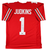 Ohio State Quinshon Judkins Authentic Signed Red Pro Style Jersey BAS Witnessed