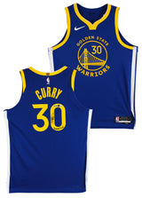 Stephen Curry "Human Torch" Signed Blue Nike Icon Edition Authentic Jersey BAS W