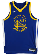 Stephen Curry "Human Torch" Signed Blue Nike Icon Edition Authentic Jersey BAS W