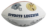 Cowboys (5) Dorsett, Landry, Staubach, +2 Signed Wilson White Panel Football BAS
