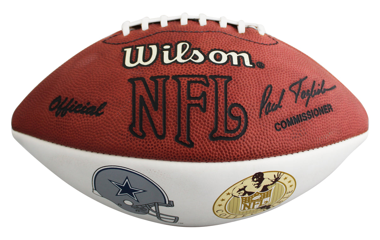 Cowboys (5) Dorsett, Landry, Staubach, +2 Signed Wilson White Panel Football BAS