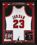 Michael Jordan Signed 97-98 White M&N Authentic Framed Jersey BAS #AE13411
