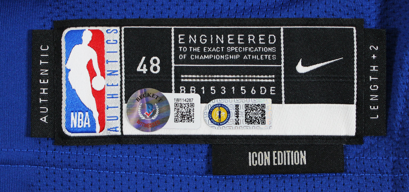 Stephen Curry "Finals MVP" Signed Blue Nike Icon Edition Authentic Jersey BAS W