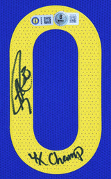 Stephen Curry "4x Champ" Signed Blue Nike Icon Edition Authentic Jersey BAS Wit