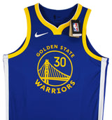 Stephen Curry "4x Champ" Signed Blue Nike Icon Edition Authentic Jersey BAS Wit