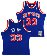 Knicks Patrick Ewing Authentic Signed Blue 1991-92 M&N Jersey BAS