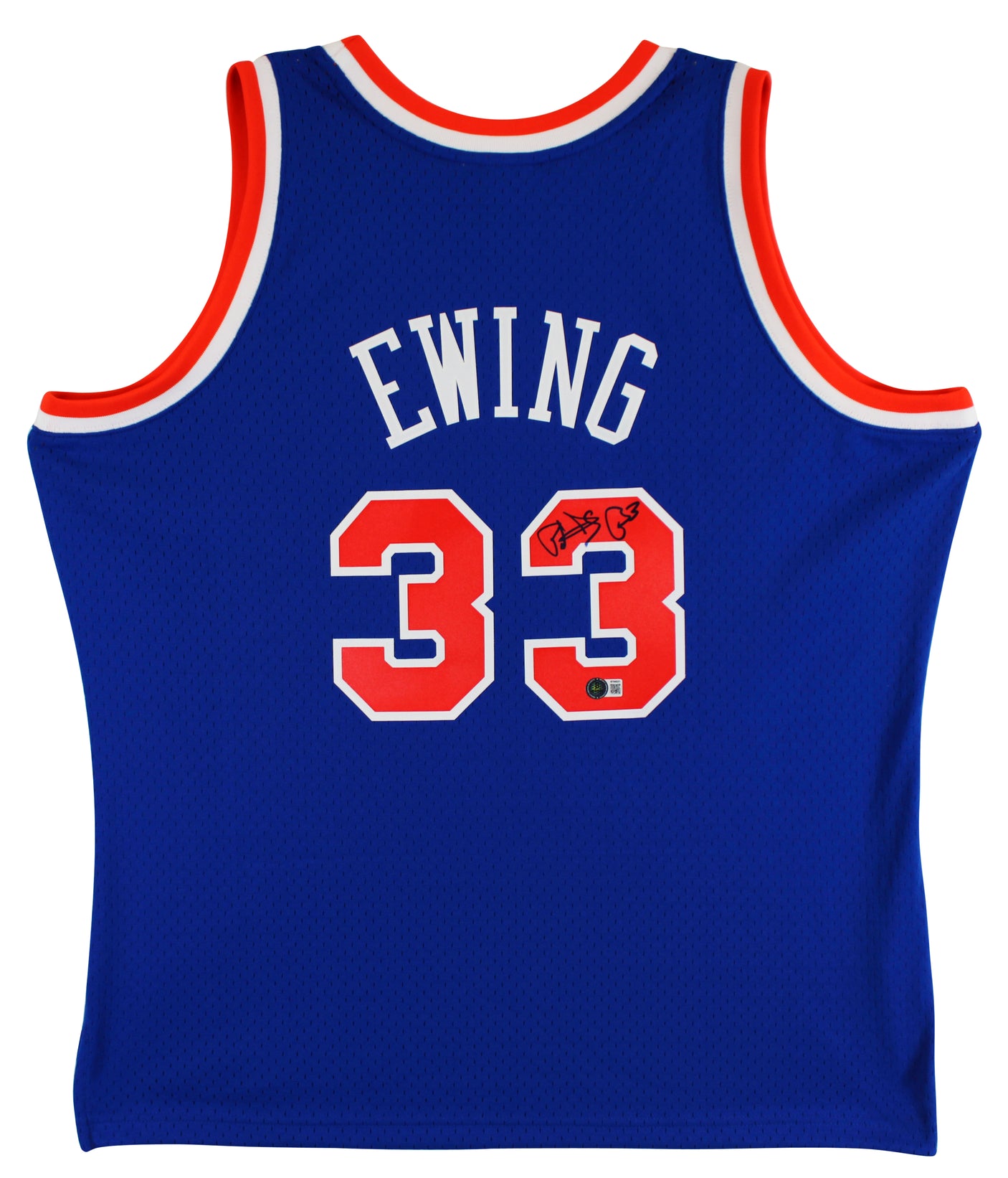 Knicks Patrick Ewing Authentic Signed Blue 1991-92 M&N Jersey BAS