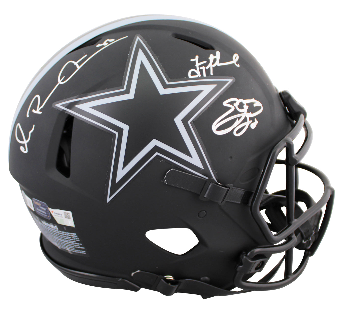 Cowboys (3) Aikman, Smith +1 Signed Eclipse F/S Speed Proline Helmet W/ Case BAS