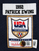 Knicks Patrick Ewing Signed Navy Blue 1992 Team USA M&N Authentic Jersey BAS Wit