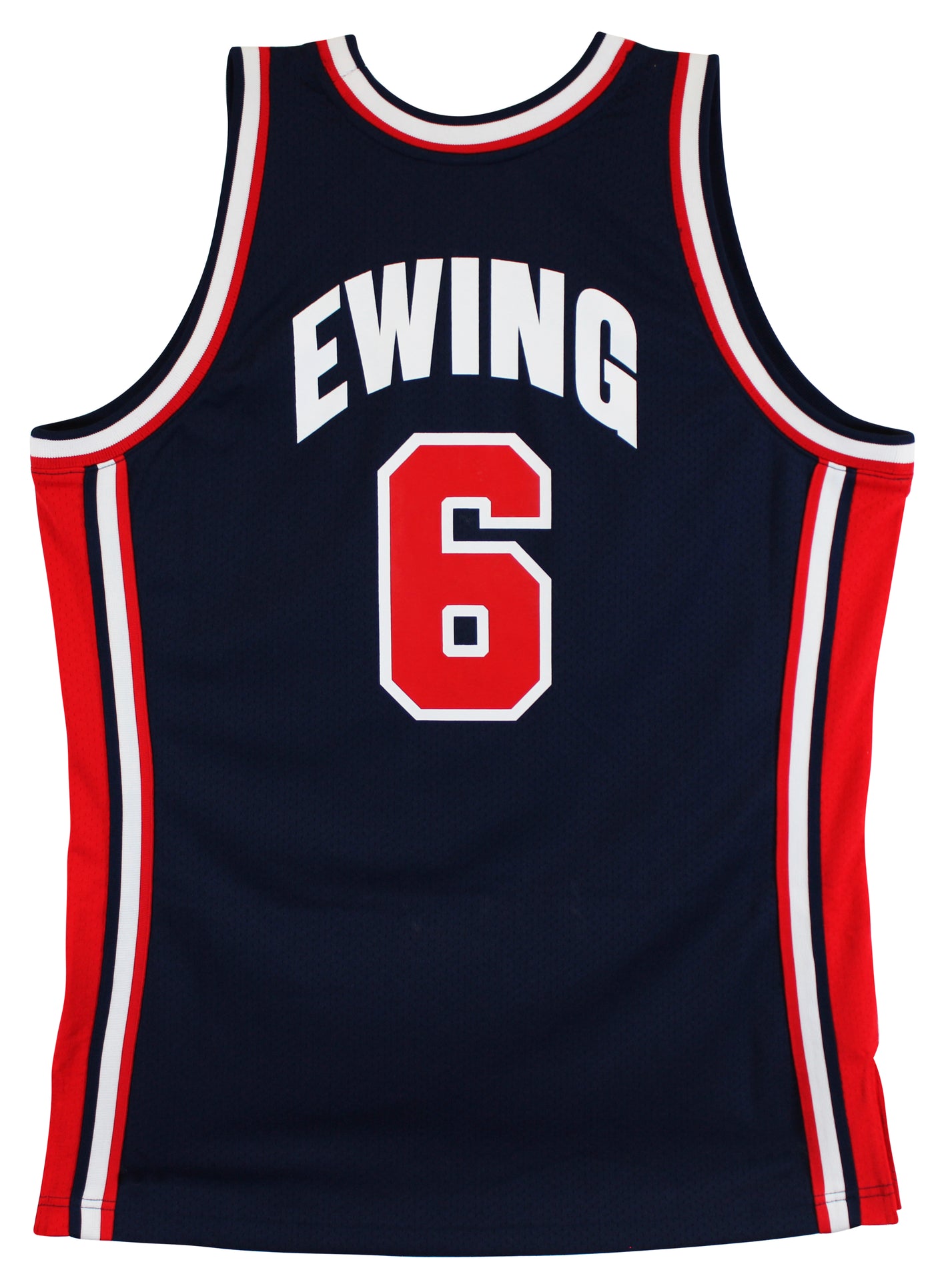 Knicks Patrick Ewing Signed Navy Blue 1992 Team USA M&N Authentic Jersey BAS