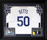 Mookie Betts Authentic Signed White Pro Style Framed Jersey Autographed JSA