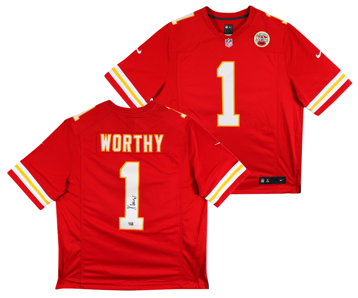 Chiefs Xavier Worthy Signed Red Nike Limited Jersey w/ Black Signature Fanatics