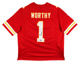 Chiefs Xavier Worthy Signed Red Nike Limited Jersey w/ Black Signature Fanatics