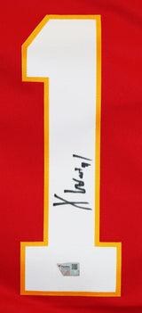 Chiefs Xavier Worthy Signed Red Nike Limited Framed Jersey w/ Black Sig Fanatics